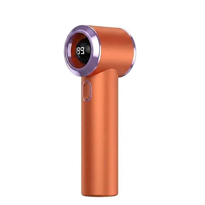 Ventilateur de Poche Turbo - 199 Vitesses Rechargeable Écran Digital Ultra Léger Portable 123 × 42 × 37 cm - Orange