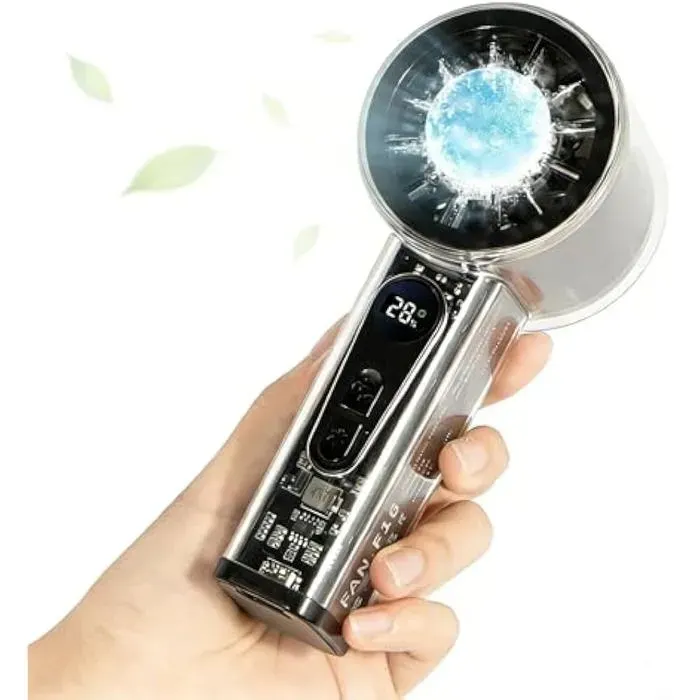 Ventilateur de poche ULISEM – Glacière intégrée 6 vitesses 5000 mAh – pour voyages concerts et plein air