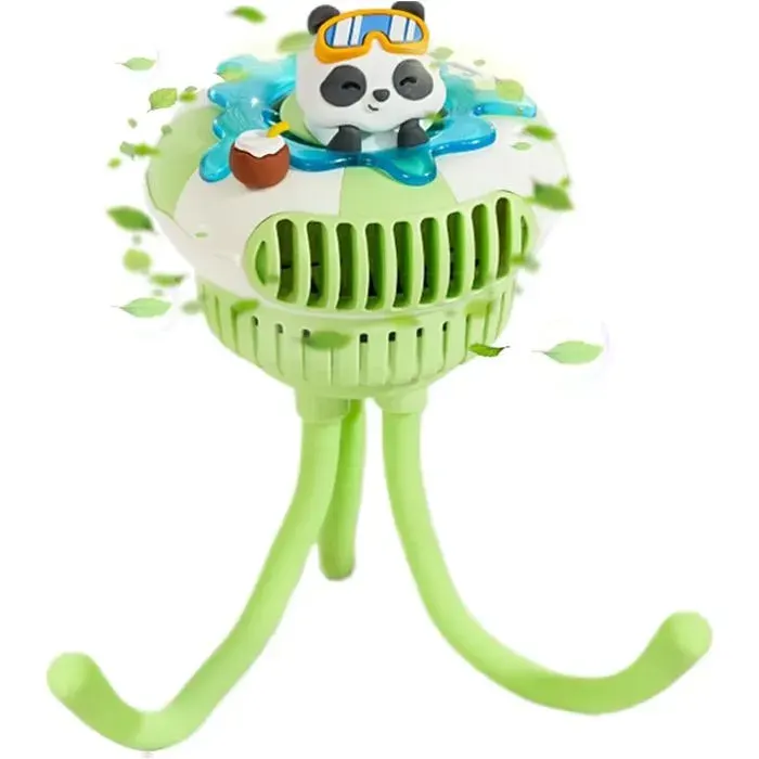 Ventilateur de poussette portable amovible avec 3 vitesses ultra silencieux adapté au camping en plein air et aux sièges auto