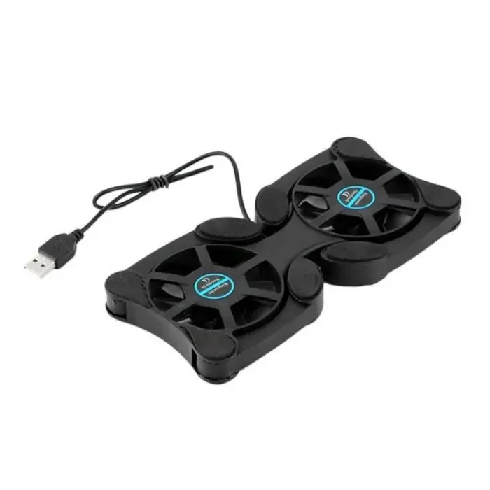 Ventilateur de Radiateur - ZGEER - Pliable USB - 2 Ventilateurs - Support à Quatre Pieds - Noir