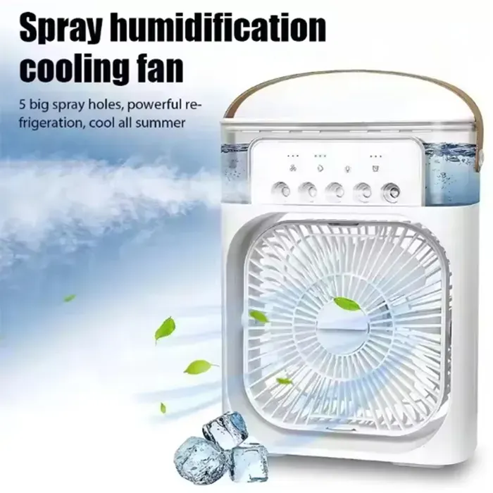Ventilateur de refroidissement dété 3 en 1 humidificateur de bureau Portable Mini climat urs USB veilleuse brume deau[VV44]