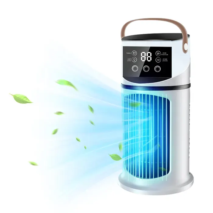 Ventilateur de refroidissement - Refroidisseur dair 3 en 1 - Spray à 3 trous - Lumières LED sept couleurs - Minuterie - 9 vitesses