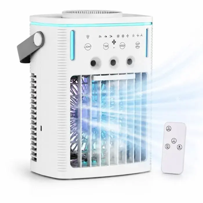 Ventilateur de refroidissement XJR 1000ml refroidisseur d’air 1000 mL télécommande humidificateur 3 vitesses 7 couleurs blanc