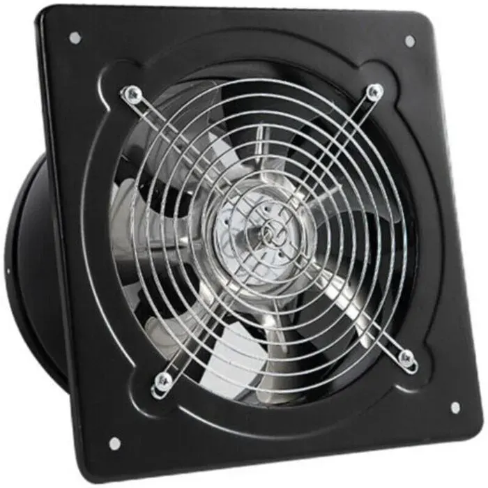 Ventilateur de Salle de Bain Métal 100mm，20W Ventilateur Mural Salle avec Ventilé Amortisseur de retour pour la Cuisine le gar