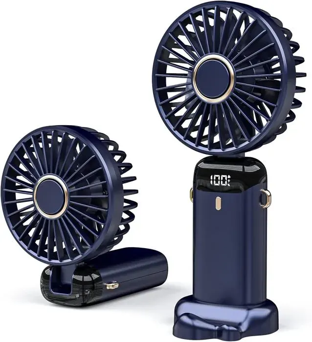 Ventilateur de table - BEIJIYI - Mini ventilateur USB - 5 vitesses - Batterie 3000 mAh - Pliable
