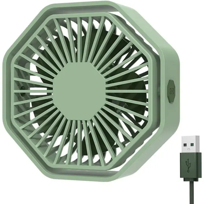 Ventilateur de table portable - Domair - Rotation 360° - 3 vitesses - Alimentation USB - Compact et léger