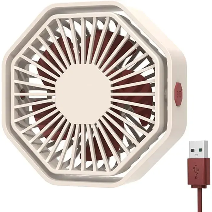 Ventilateur de table portable - Domair - Rotation 360° - 3 vitesses - Alimenté par USB - Silencieux