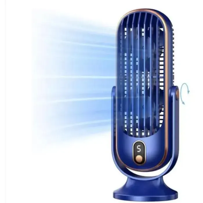 Ventilateur de table - Reable - Modèle silencieux - 5 vitesses - Rechargeable USB - Design compact