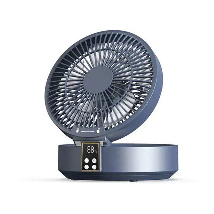 Ventilateur de table – Rechargeable USB 1000mAh silencieux oscillant 120° télécommande – pour bureau et chambre – Bleu