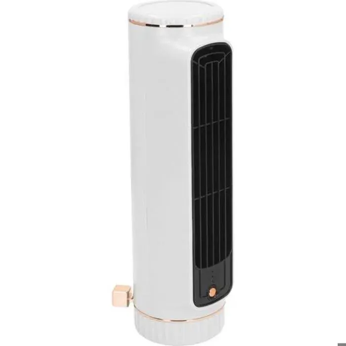 Ventilateur de table sans pales 3 vitesses silencieux et rechargeable pour chambre bureau ou extérieur blanc.