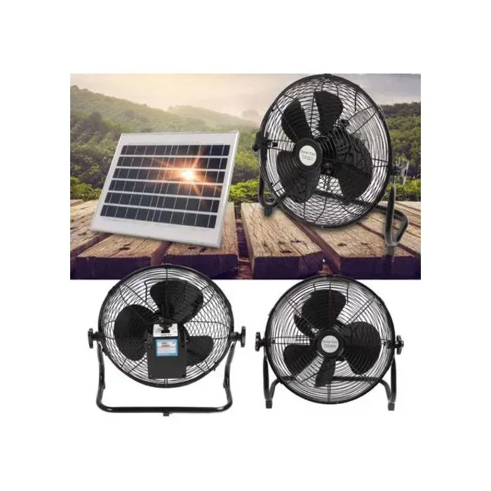 Ventilateur de table solaire 10000mAh - Ventilateur portable extérieur 3 vitesses silencieux avec panneau solaire pour camping