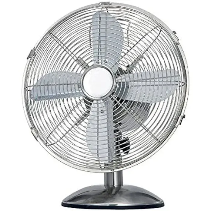 Ventilateur de table - TERMOZETA - Manchester - Pales 30 cm - Moteur 35 W - Design vintage en métal chromé