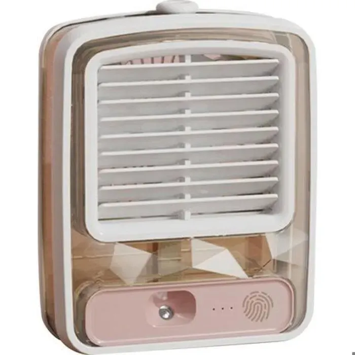 Ventilateur de table USB avec refroidissement par eau 3 vitesses pales 3D climatiseur portable blanc pour bureau ou tabl