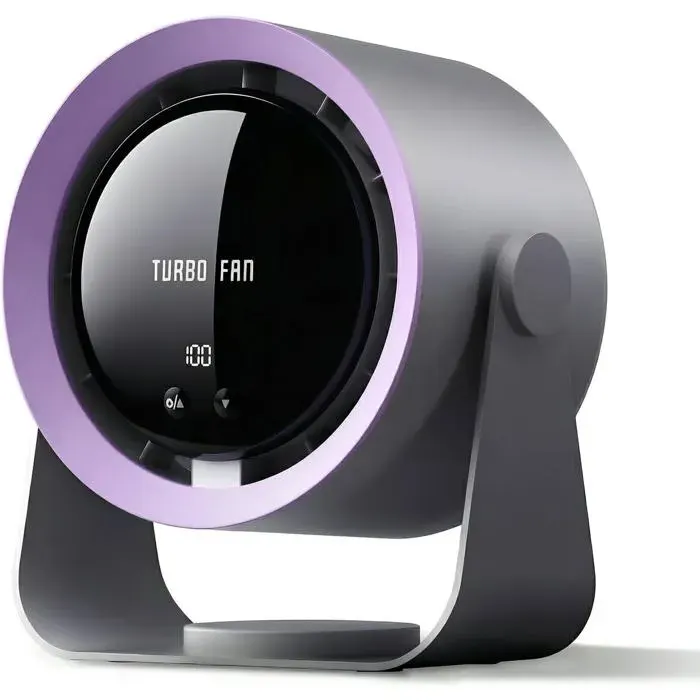 Ventilateur de table USB rechargeable - Refluxe - Batterie 5400 mAh - Écran LED - 100 vitesses réglables