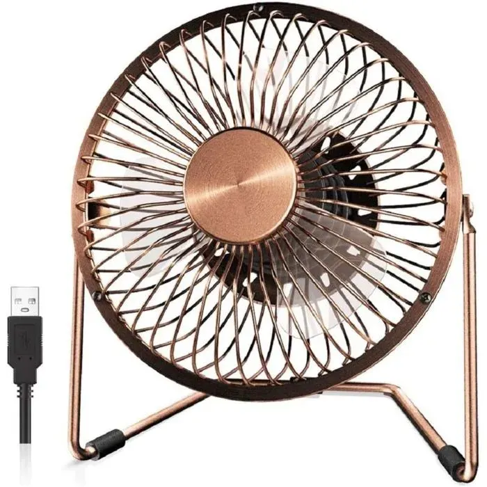 Ventilateur de table USB - Unbrand - 6 pouces - Moteur silencieux < 20dB - 2 vitesses - Rotation 360°
