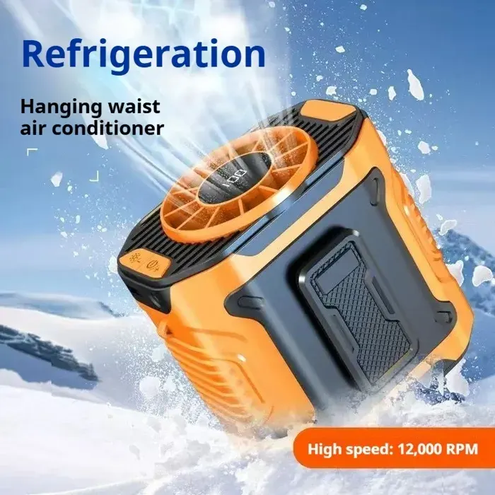Ventilateur de taille multifonction MIJIA avec batterie externe de 50 000 mAh et lampe torche / 100 vitesses - Orange