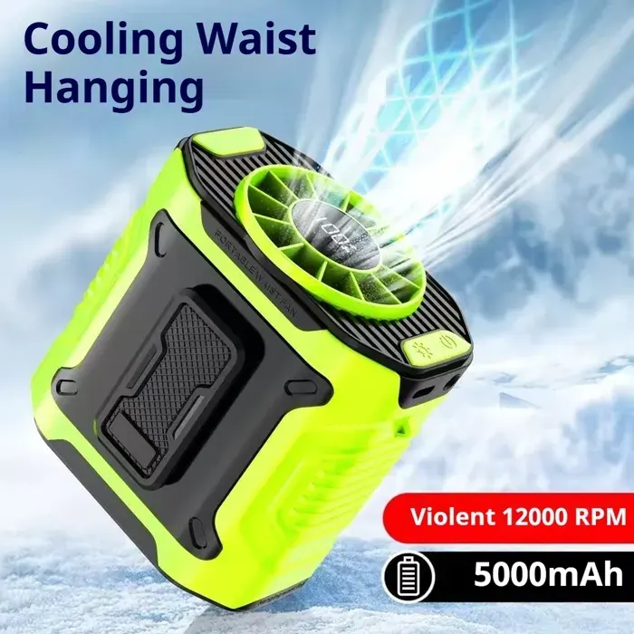 Ventilateur de taille multifonction MIJIA avec batterie externe de 50 000 mAh et lampe torche / 100 vitesses - Vert clair