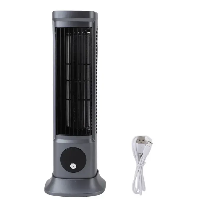 Ventilateur de tour sans pales – Moteur DC silencieux 3 vitesses USB – Pour bureau chambre – Gris