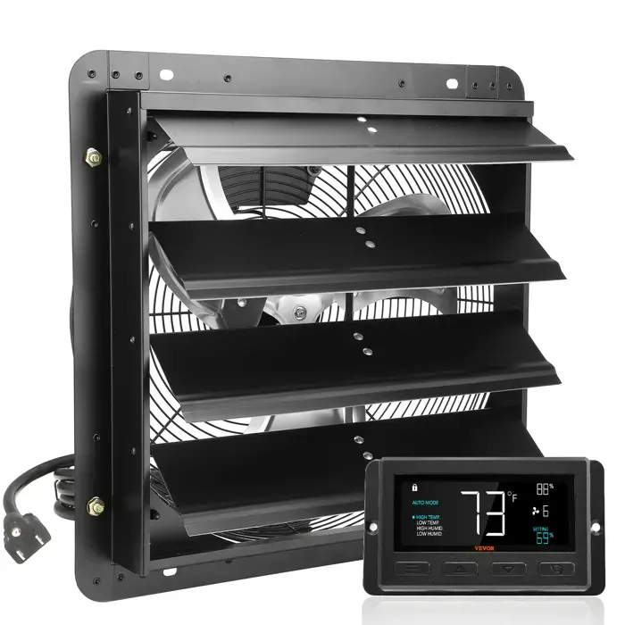 Ventilateur dextraction à Volets-VEVOR-409 cm-Contrôleur de Température et dhumidité-Vitesse Variable-2900 m³/h-Serre-Garage