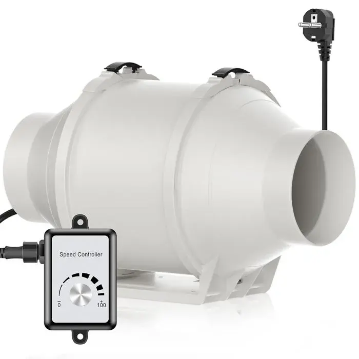 Ventilateur dExtraction HG Power 100mm 366m³/h avec Contrôleur de Vitesse Variable
