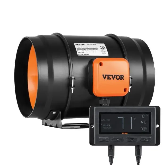 Ventilateur dExtraction - VEVOR - Extracteur dAir Extracteur dAir 200 mm HVAC EC Vitesse Réglable