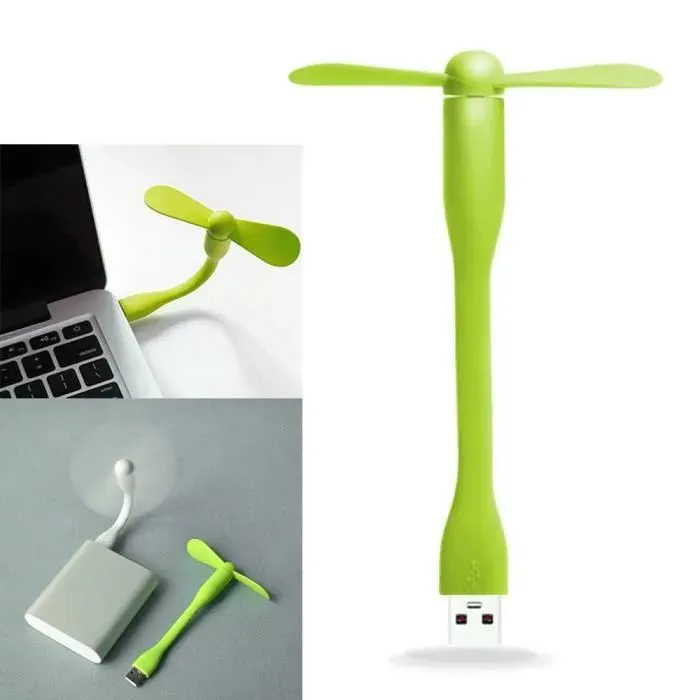 Ventilateur - E.F.CONNECTION - Mini - Silencieux - Portable - 25 dB — coloris Verte
