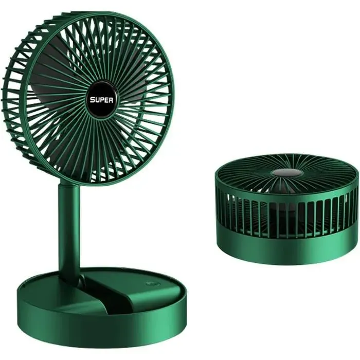 ventilateur électrique pliable usb 2000 mah 3 vitesses avec rotation de la tête à 270 degrés portable ultra silencieux pou[A463]