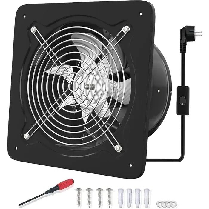 Ventilateur Extracteur air 150mm Silencieux 525 m³/h avec Clapet Anti-Retour Puissant en Métal avec Prise 15 VENTILATEUR DAPPOINT