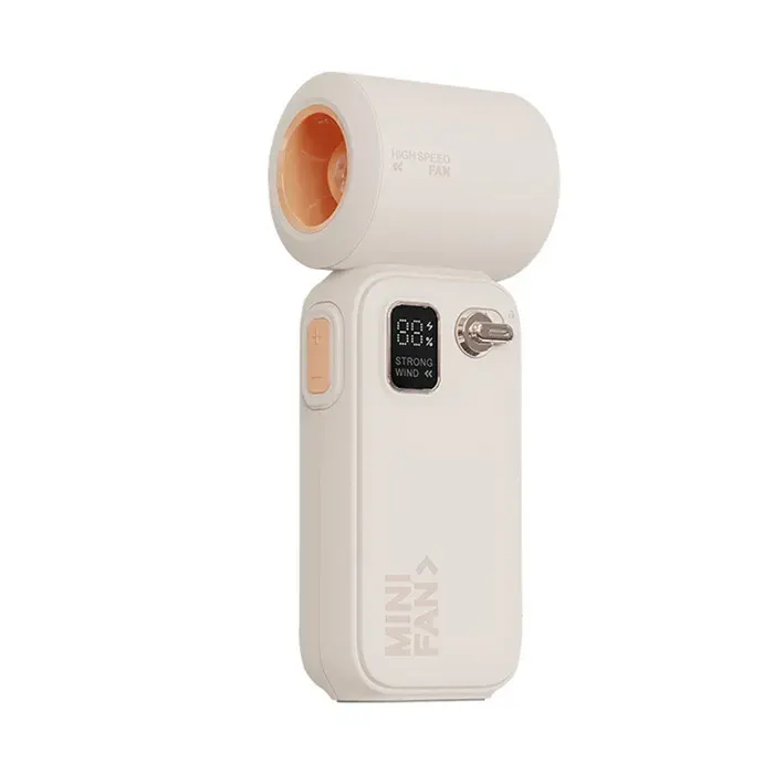 Ventilateur Haute Vitesse C06 Abricot 3600mAh - Pliable USB avec Lampe de Nuit