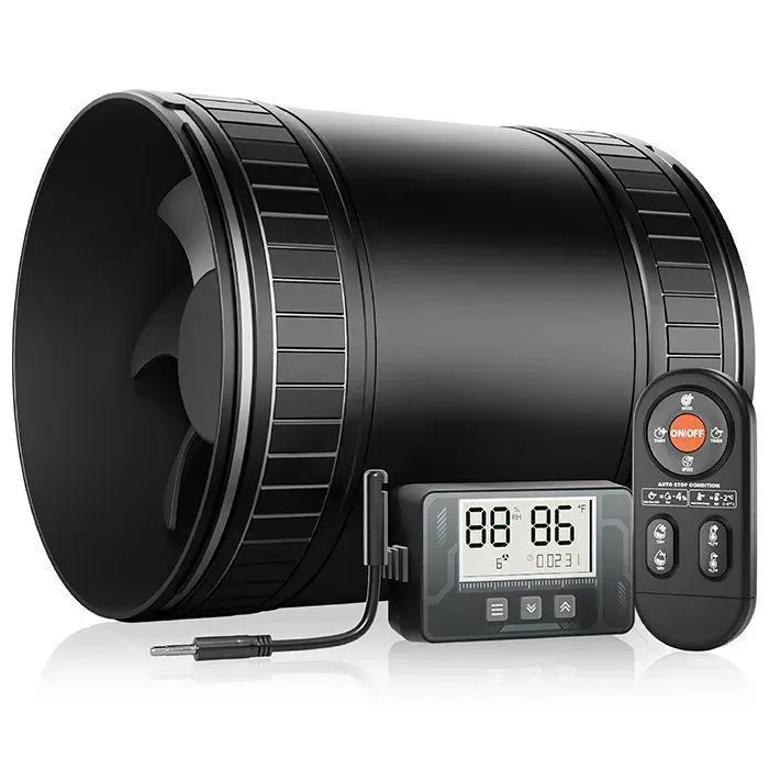 Ventilateur hygro/thermoréglable minuterie ventilation auto 6 vitesses pour salle de bain cuisine cave