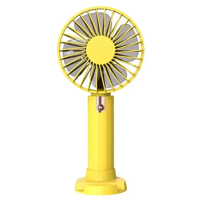 Ventilateur Jaune Mini Support Avec Une Grande Autonomie De Batterie