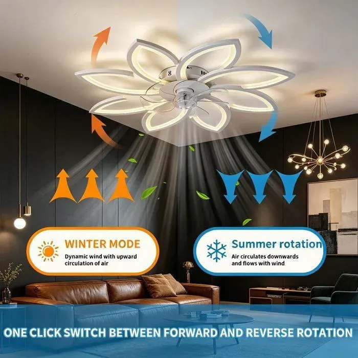 Ventilateur Luminaire Design Hirondelle 90cm Acier Peint + PC 2400lm Dimmable Silencieux Pour Salon Chambre Bureau 8-15㎡