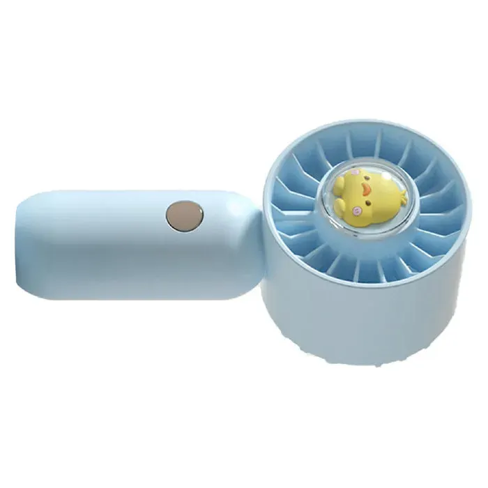 Ventilateur main – Design canard mignon 3 vitesses silencieux rechargeable USB – Portable pour bureau voyage – Bleu