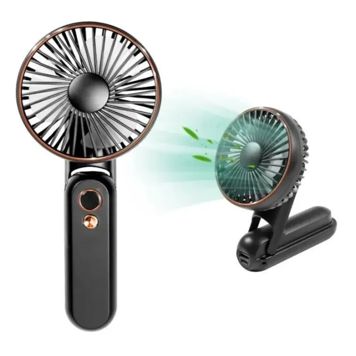 Ventilateur Main - Rechargeable - Portable - 5 Vitesses - Silencieux - Pliable 180 BRULEUR