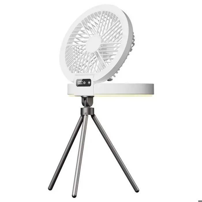 Ventilateur Mini Pliable LED avec Trépied: Ultra-Fin Portable Écran Digital – Tripod Réglable en Hauteur pour Intérieur/Extérieur