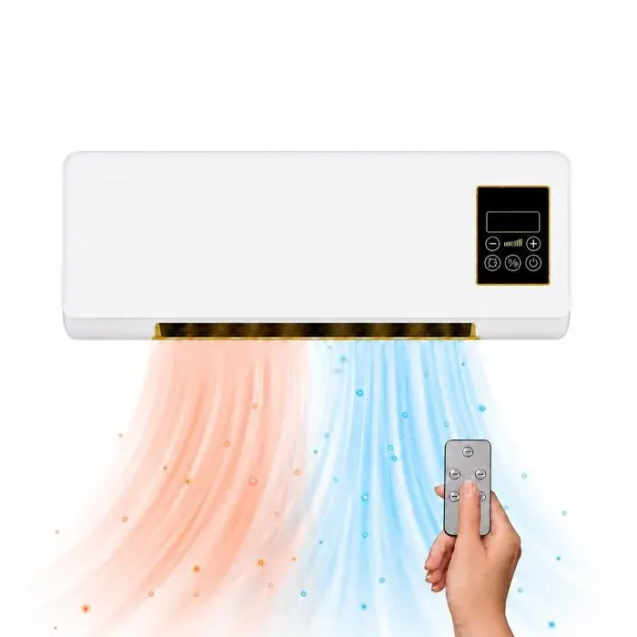 Ventilateur Mural 2 en 1 1200 W – Mode Ventilation et Chauffage Télécommande Écran LED Minuterie 6 h – Blanc