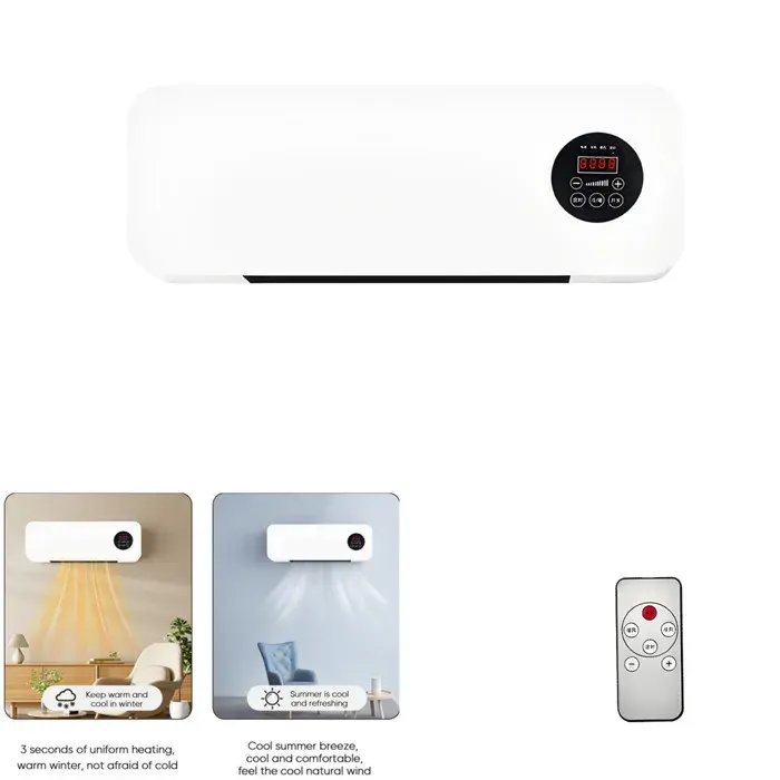 Ventilateur Mural Avec Télécommande Sans Unité Extérieuresuper silencieux installation facile pour la maison et bureau 2000W