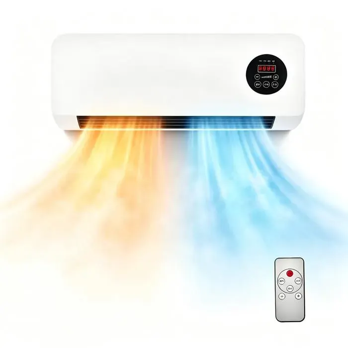 Ventilateur Mural Avec Télécommande Ventilateur mural de chauffage et de refroidissement 2000W avec télécommande Silencieux