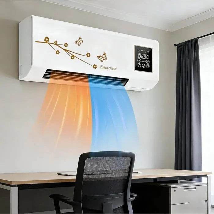 Ventilateur Mural Avec TélécommandeSans Unité Extérieuresuper silencieux installation facile pour la maison et bureau (Jaune)