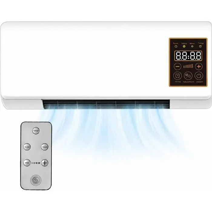 Ventilateur Mural Avec TélécommandeVentilateur Mural Réversible Split Sans Unité Extérieure pour MaisonChambre à Coucher Salon