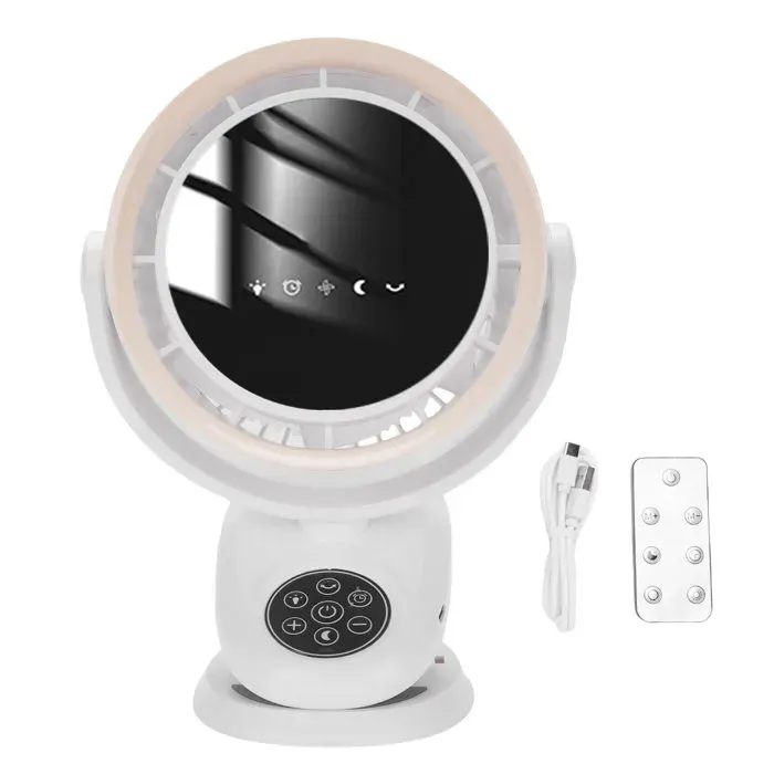 Ventilateur pince – XVX – 5 vitesses télécommande oscillation LED – pour camping bureau – Blanc