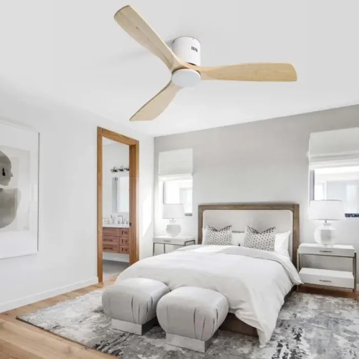 Ventilateur plafond 132 cm 3 pales en bois massif télécommande 6 vitesses timer