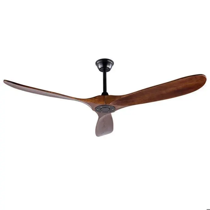 Ventilateur plafond 152cm sans lumière noyer étanche extra large tige design moderne – terrasse garage salon