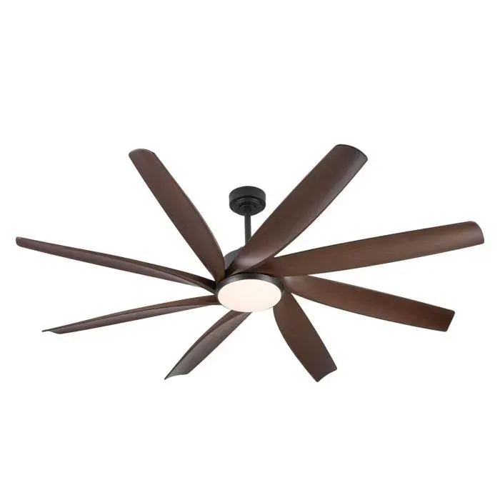 Ventilateur Plafond 183cm Bois Massif - LED 3 couleurs dimmable 6 vitesses Moteur DC Réversible Silencieux APP