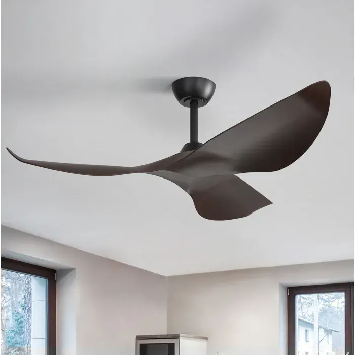 Ventilateur Plafond 38 Pouces Noir Modele DC FloraGrace Pour Maison Terrasse 6 Vitesses Telecommande 965x965x27cm