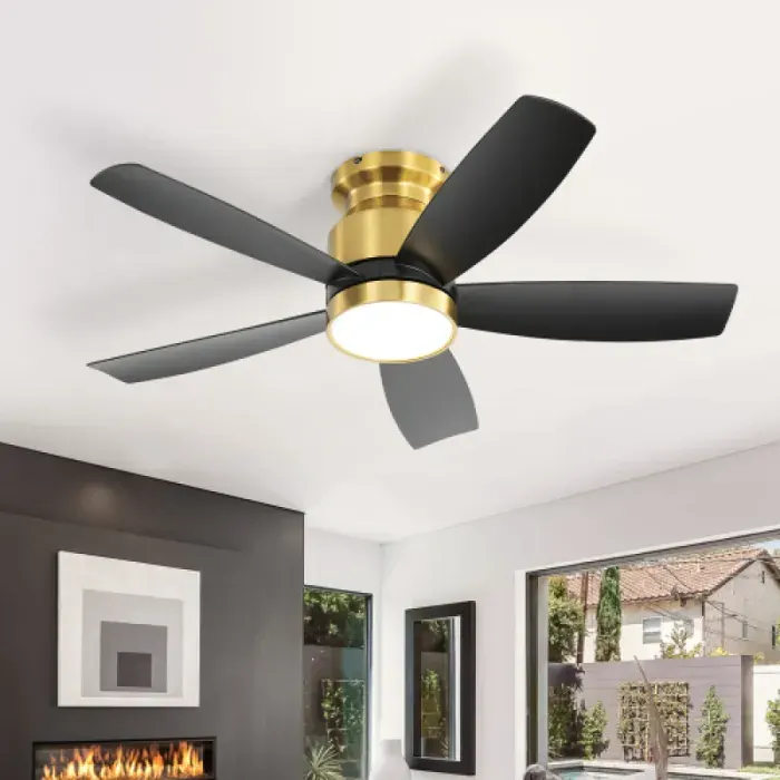 Ventilateur plafond 42 pouces LED moteur DC 3 couleurs dimmables fonction mémoire timer 1/4/8h idéal pour chambre à coucher