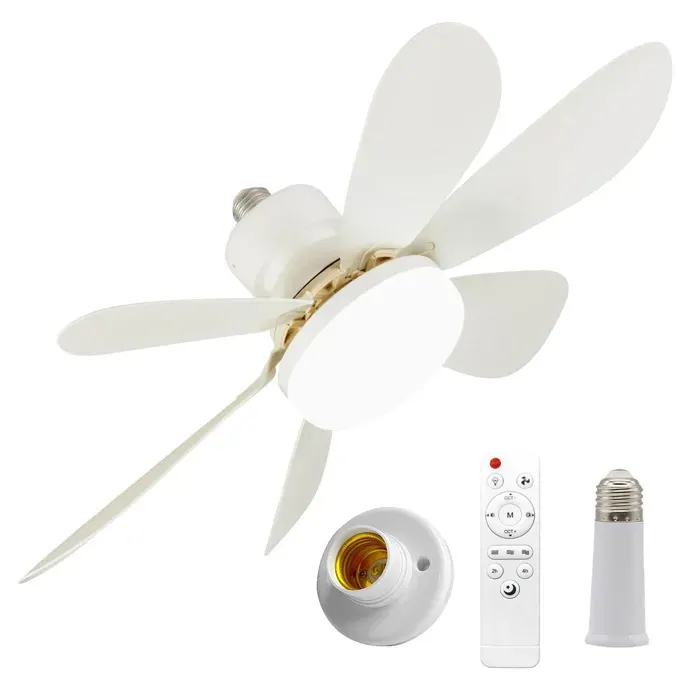 Ventilateur plafond avec éclairage et télécommande 3 vitesses éclairage LED variable silencieux idéal pour le salon52CM