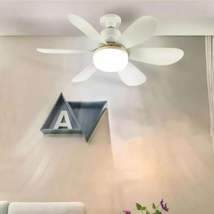 Ventilateur plafond avec éclairage télécommande 6 pales 3 vitesses 3 couleurs silencieux à visser