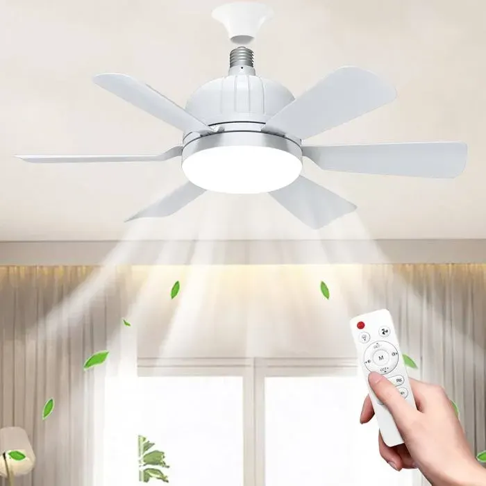Ventilateur plafond avec Lampe avec Télécommande40W Lampe Ventilateur Plafond avec Douille E27Dimmable Ventilateur Plafond LED