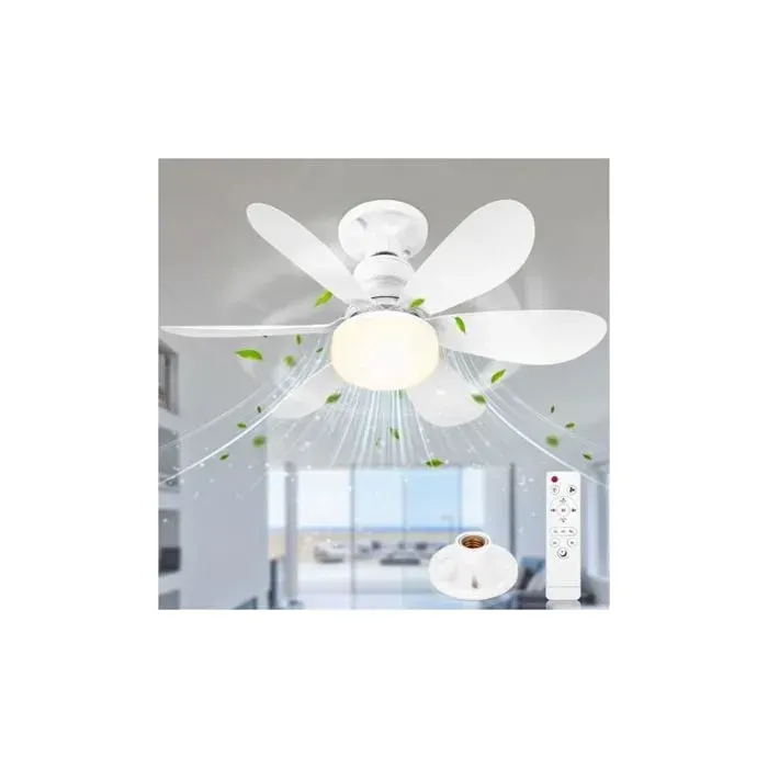 Ventilateur Plafond avec Lumiere 52CM Petit Dimmable Ventilateur Plafond Led Telecommande Lustre Ventilateur de Plafond Silencieux